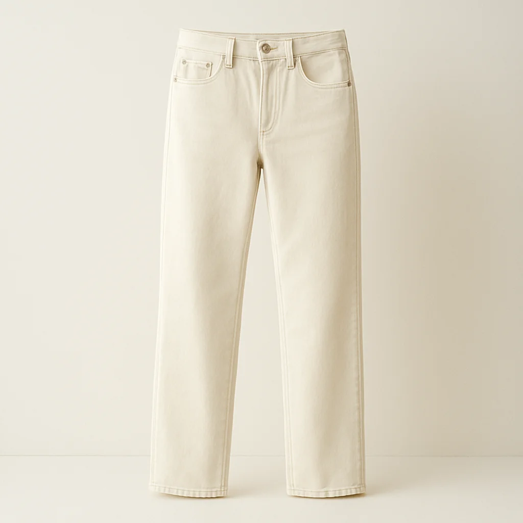 Ecru Straight Jeans